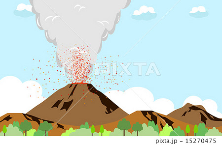 噴火 活火山のイラスト素材