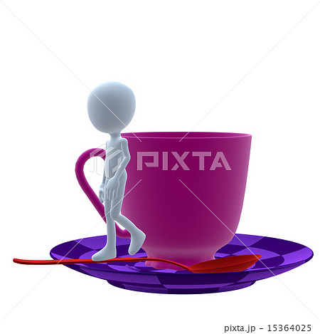 ティーカップ 紅茶カップ 不思議の国のアリス 立体のイラスト素材