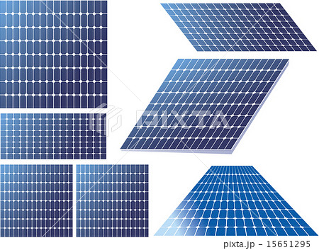 ソーラーパネル 太陽光発電 メガソーラー 発電のイラスト素材