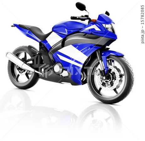 ブルー 青 オートバイ バイクのイラスト素材