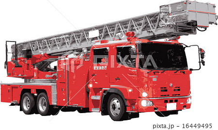 消防車 はしご車 消防 救助のイラスト素材