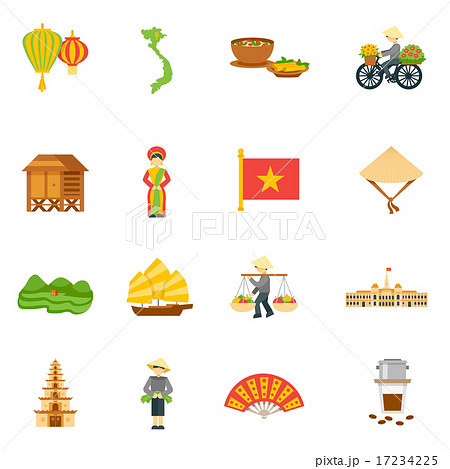 Vietnam Icons Setのイラスト素材
