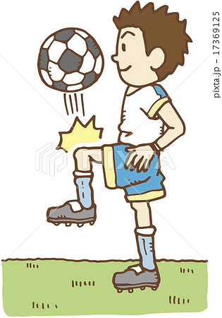 サッカー ボール リフティング 子供のイラスト素材