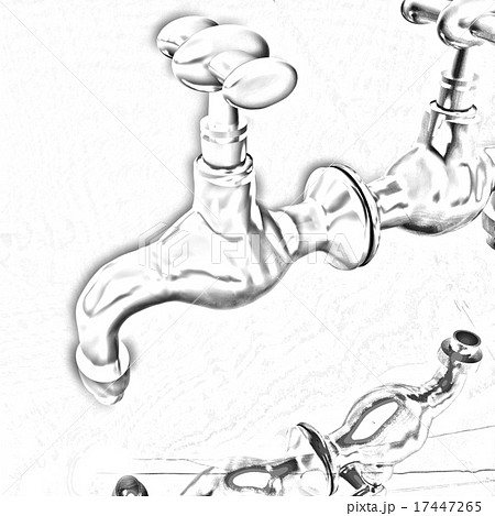 水道栓 水 デッサン 鉛筆のイラスト素材