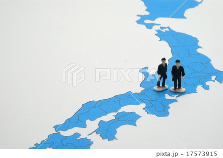 日本地図 地図 本州 首都圏 移動の写真素材
