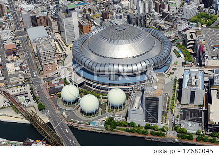 京セラドーム空撮の写真素材