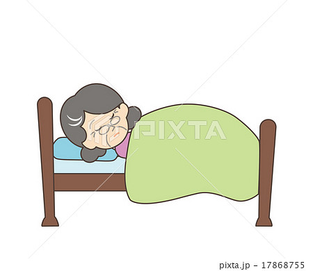 寝たきり おばあちゃんの写真素材