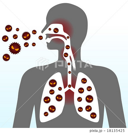 空気感染のイラスト素材