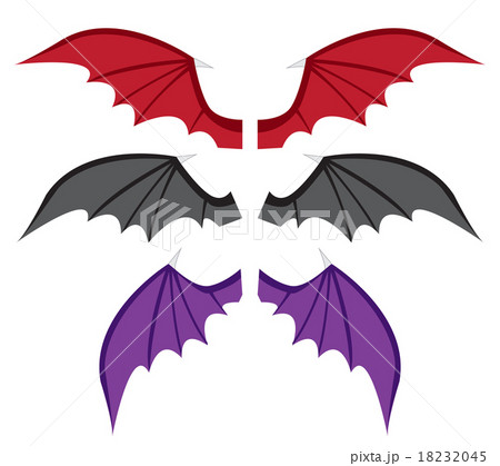 翼 こうもり コウモリ ドラゴンのイラスト素材