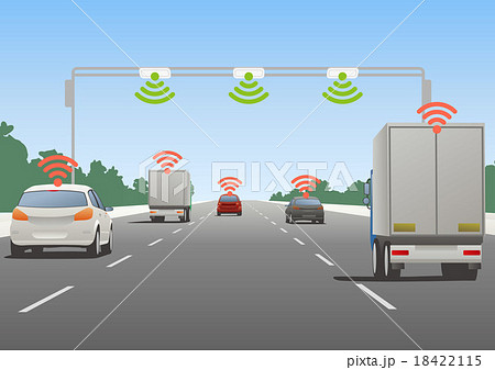 Etc 高速道路 車 自動車のイラスト素材