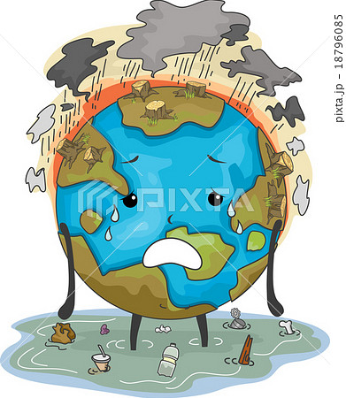 地球環境 自然保護 環境保護 水質汚染のイラスト素材