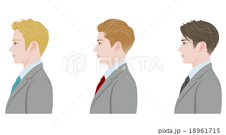男性 横顔 ビジネスマン ヘアスタイルのイラスト素材