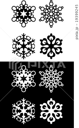 雪 結晶 折り紙 切り絵 冬の写真素材