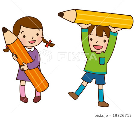 子供 勉強 学習 鉛筆のイラスト素材