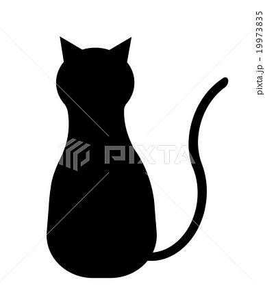 黒猫 後姿 動物 猫のイラスト素材 Pixta
