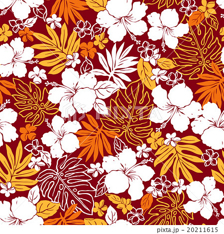 花 花柄 ハイビスカス 模様の写真素材