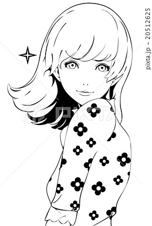 ミディアムヘアのイラスト素材