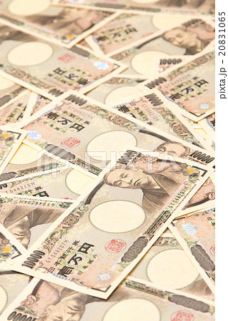 一万円札 日本円 紙幣 お札の写真素材