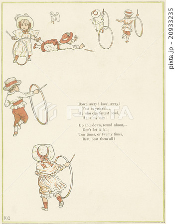 レトロ ヴィンテージ 子供 イギリスのイラスト素材