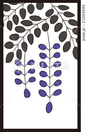 花札 4月 藤 3枚目のイラスト素材