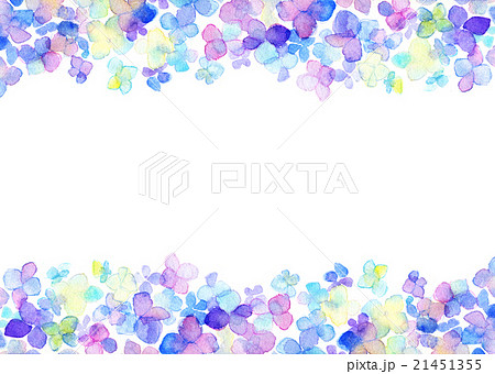 紫陽花 水彩 フレーム 枠のイラスト素材