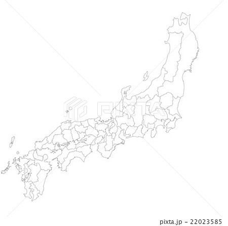 日本史 白地図 歴史 旧国名のイラスト素材