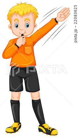 ホイッスル 吹くの写真素材