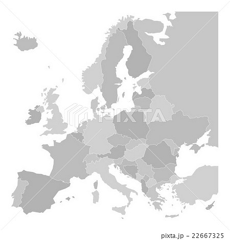 ヨーロッパ 地図 国境 白地図の写真素材