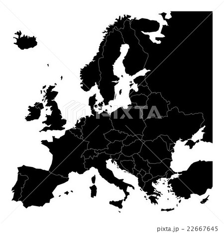 ヨーロッパ 地図 国境 白地図の写真素材