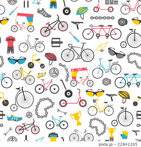 自転車 バイク パターン 柄のイラスト素材