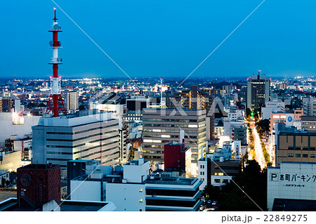 宇都宮市 都会 夜景 ビル群の写真素材 宇都宮市 都会 夜景 ビル群の写真素材