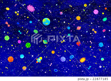 惑星 宇宙空間 背景素材 天体のイラスト素材