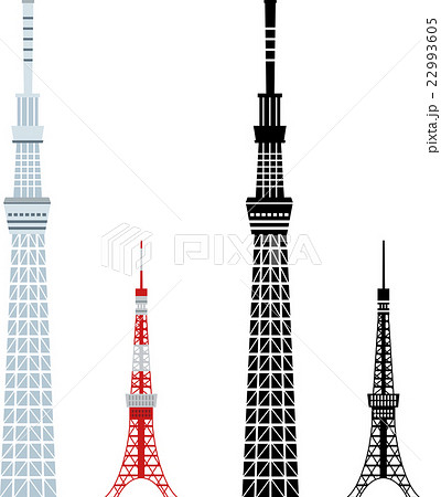 東京タワースカイツリーのイラスト素材