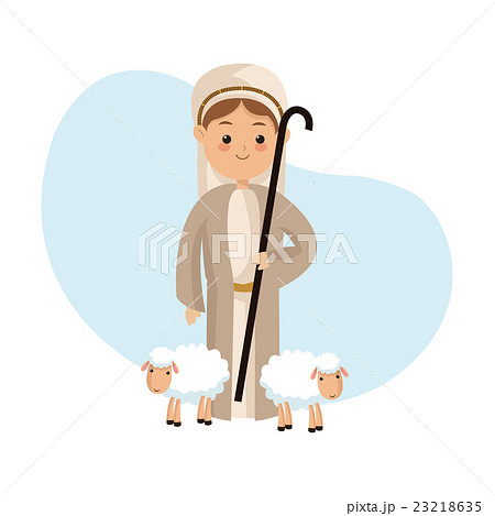 牧羊人羊插圖素材 Pixta