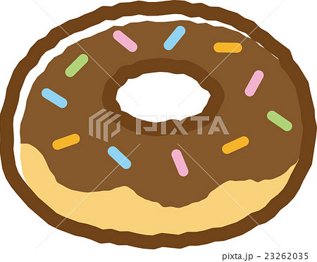 ドーナッツ ドーナツ チョコドーナッツ スイーツのイラスト素材 Pixta