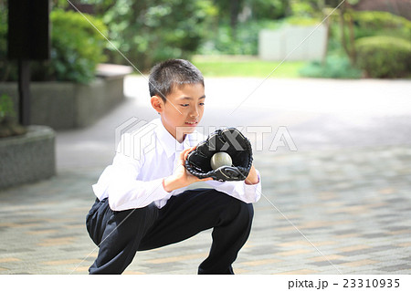 中学野球 10代 かわいいの写真素材