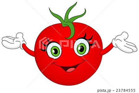 キャラクター トマト とまと 食材の写真素材