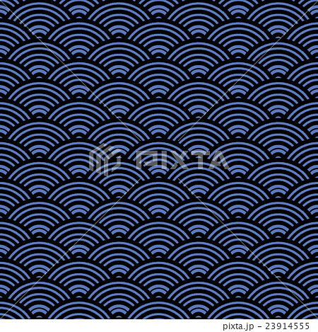和柄 パターン 壁紙 青海波のイラスト素材