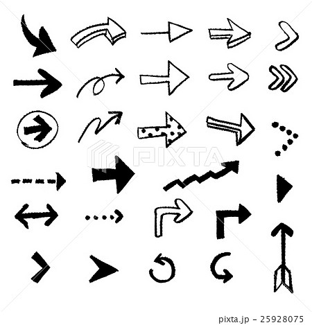 チョーク クレヨン 手書き 矢印の写真素材