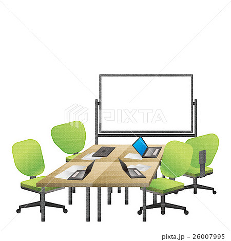 白バック 会議室 ホワイトボード 人なしのイラスト素材