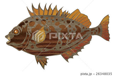 魚 貼り絵 海洋 生物のイラスト素材