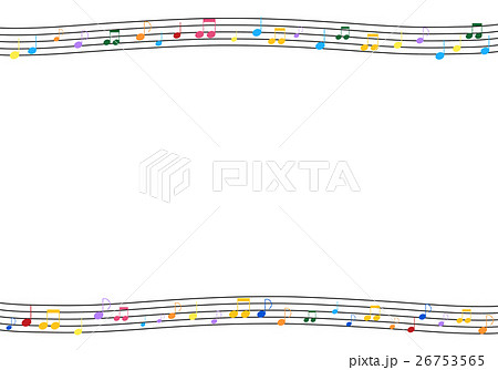 枠 額縁 フレーム 五線譜 歌のイラスト素材
