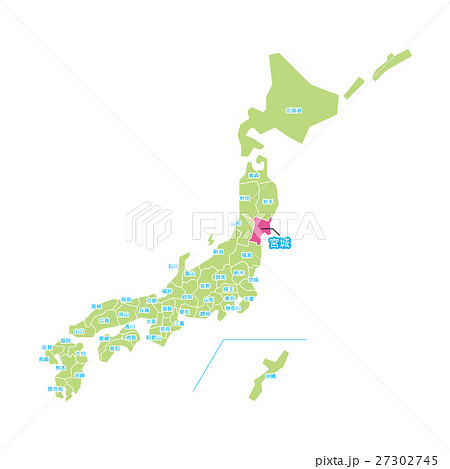 東日本 日本地図のイラスト素材