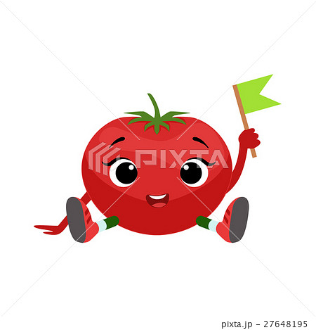野菜 トマト 擬人化の写真素材