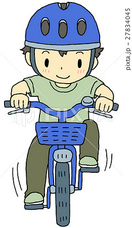 自転車 ヘルメット 子供 乗るのイラスト素材