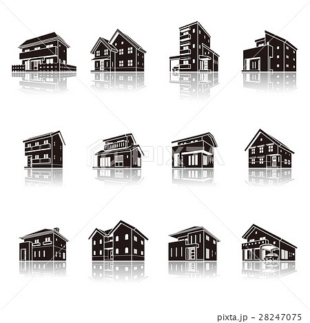 建物 影 家 立体図形のイラスト素材