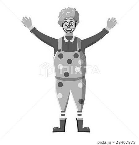 ピエロ 道化師 アイコン モノクロのイラスト素材 Pixta