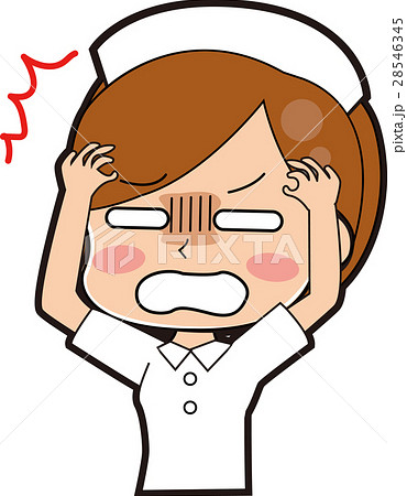 看護師 ベクター 漫画 落ち込むのイラスト素材