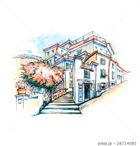 イタリア 旅行 風景 花のイラスト素材 イタリア 旅行 風景 花のイラスト素材