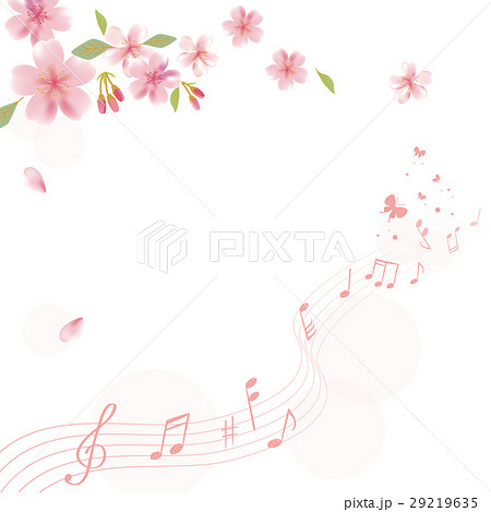 花 音符 音楽 春のイラスト素材
